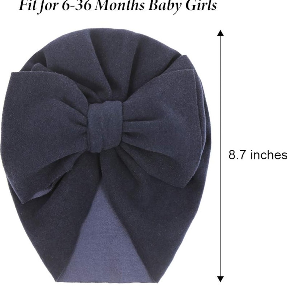 Baby Girl Bow Turban and Bandana Bib Set - Picture 3 of 9